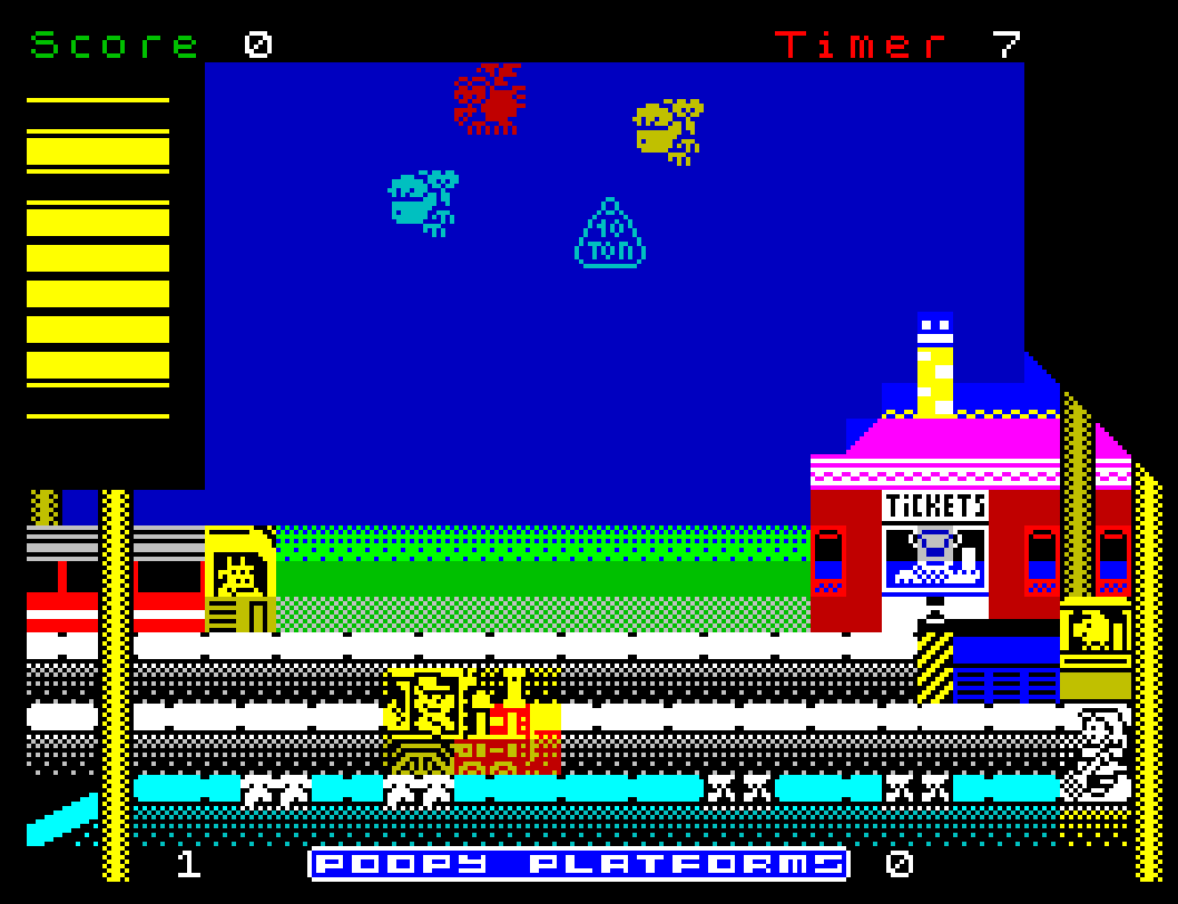 Poopy Platforms ZX Spectrum arcade platform game screen